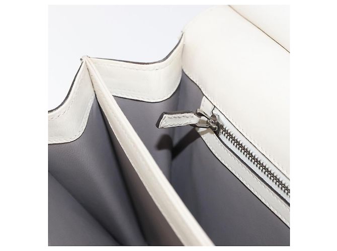 Borsa a Spalla in Pelle Gucci Bamboo Bianca Argento 370817 Auth 156171 Bianco - vista 20