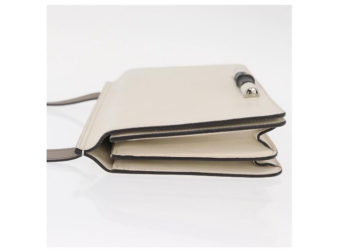 Borsa a Spalla in Pelle Gucci Bamboo Bianca Argento 370817 Auth 156171 Bianco - vista 5