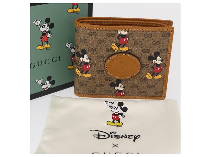 GUCCI Micro GG Supreme Disney Cartera Compacta PVC Beige 602547 Auth 156682SM - vista 19