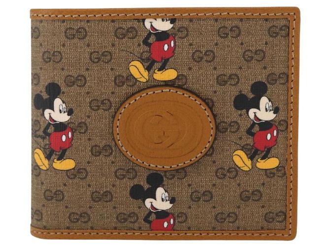 GUCCI Micro GG Supreme Disney Cartera Compacta PVC Beige 602547 Auth 156682SM - vista 2