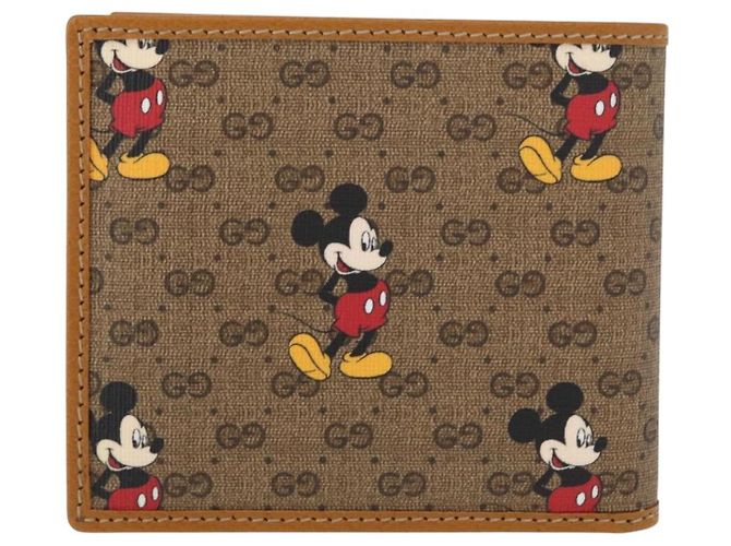 GUCCI Micro GG Supreme Disney Cartera Compacta PVC Beige 602547 Auth 156682SM - vista 3