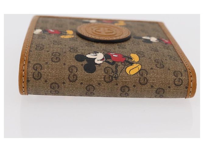 GUCCI Micro GG Supreme Disney Cartera Compacta PVC Beige 602547 Auth 156682SM - vista 5