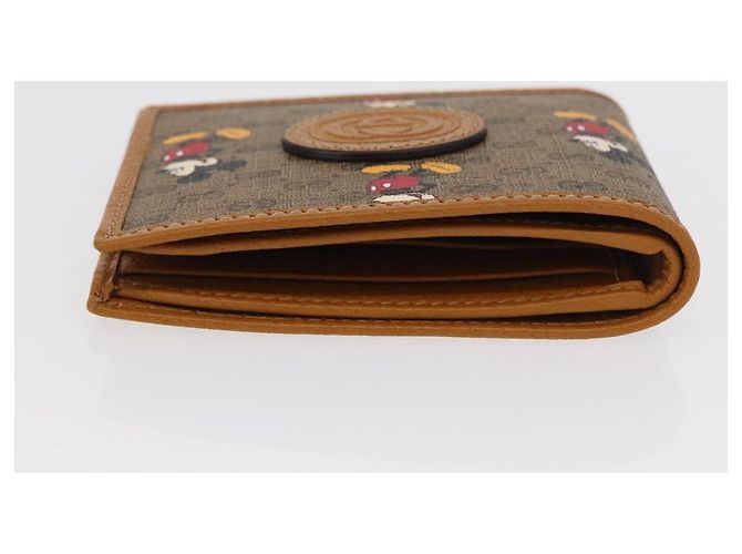 GUCCI Micro GG Supreme Disney Cartera Compacta PVC Beige 602547 Auth 156682SM - vista 6