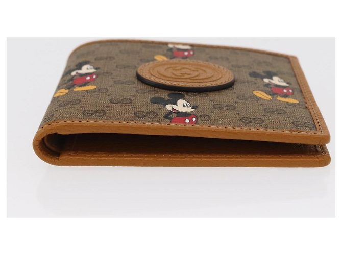 GUCCI Micro GG Supreme Disney Cartera Compacta PVC Beige 602547 Auth 156682SM - vista 7