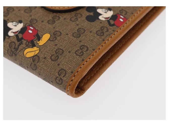 GUCCI Micro GG Supreme Disney Cartera Compacta PVC Beige 602547 Auth 156682SM - vista 8