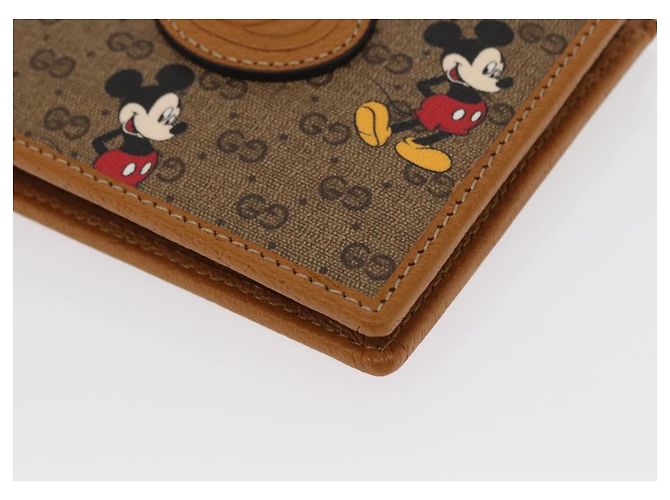 GUCCI Micro GG Supreme Disney Cartera Compacta PVC Beige 602547 Auth 156682SM - vista 9