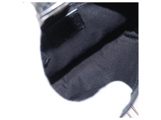 Borsa a Vita GG Canvas Gucci Nera Argento 131236 Auth 151557 Nero - vista 11