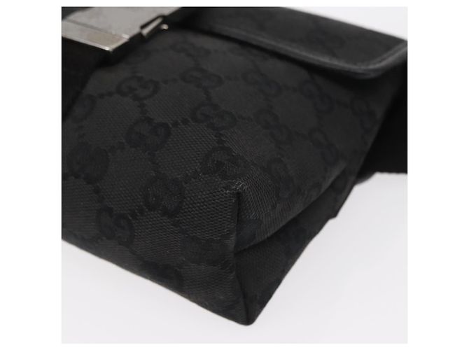 Borsa a Vita GG Canvas Gucci Nera Argento 131236 Auth 151557 Nero - vista 16