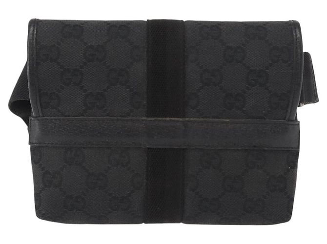 Borsa a Vita GG Canvas Gucci Nera Argento 131236 Auth 151557 Nero - vista 2