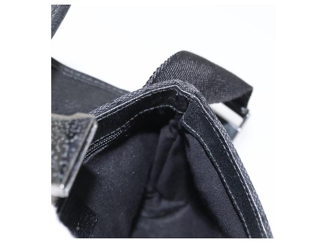 Borsa a Vita GG Canvas Gucci Nera Argento 131236 Auth 151557 Nero - vista 20
