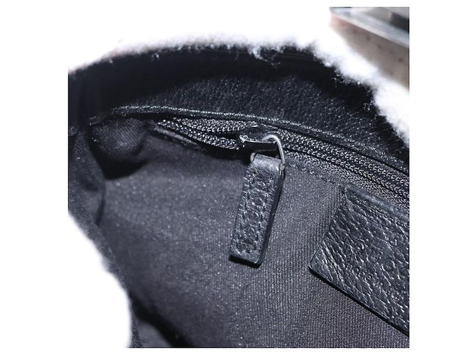 Borsa a Vita GG Canvas Gucci Nera Argento 131236 Auth 151557 Nero - vista 22