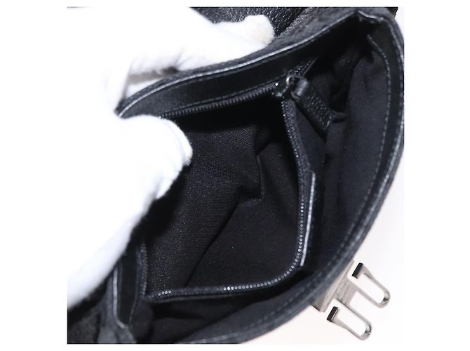 Borsa a Vita GG Canvas Gucci Nera Argento 131236 Auth 151557 Nero - vista 23