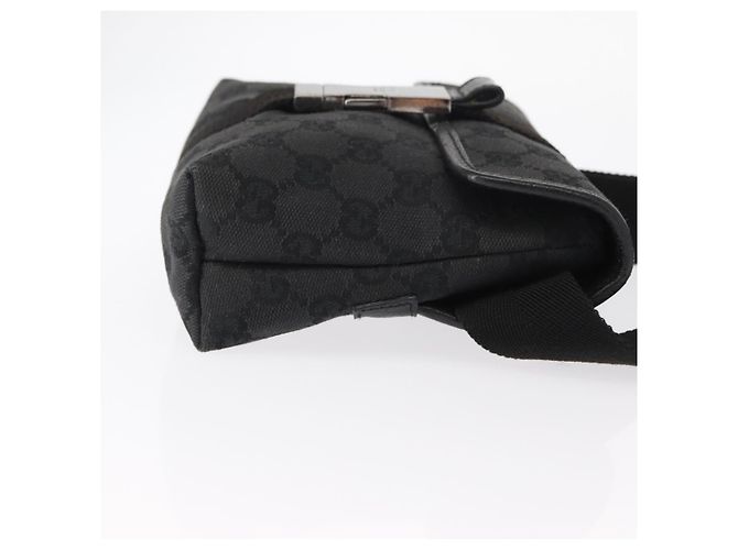 Borsa a Vita GG Canvas Gucci Nera Argento 131236 Auth 151557 Nero - vista 3