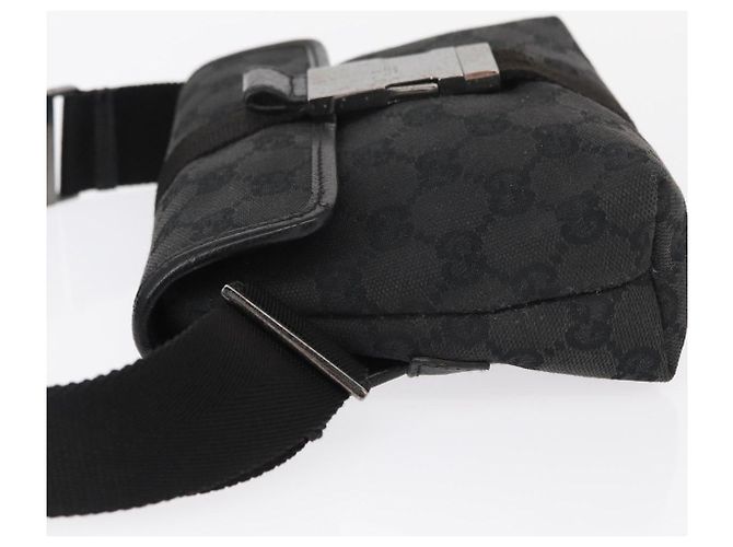 Borsa a Vita GG Canvas Gucci Nera Argento 131236 Auth 151557 Nero - vista 4
