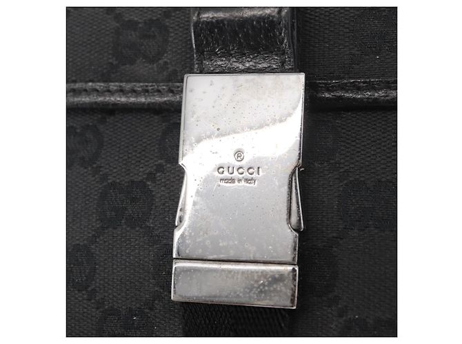 Borsa a Vita GG Canvas Gucci Nera Argento 131236 Auth 151557 Nero - vista 9