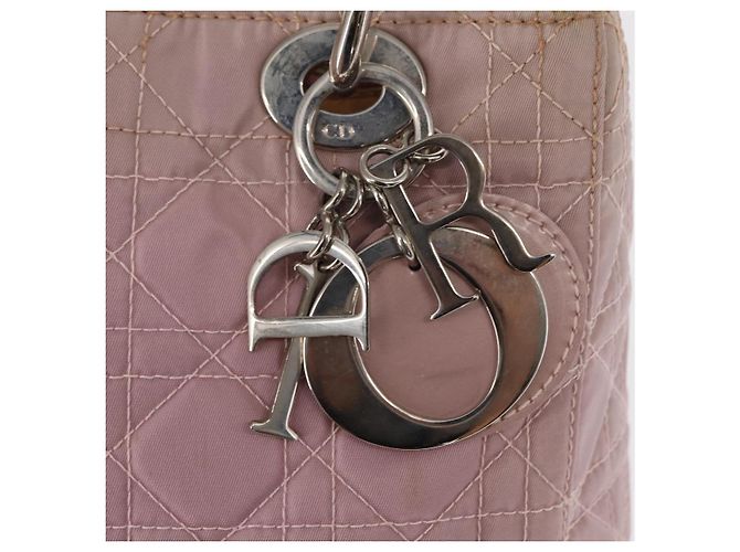 Borsa a mano Canage in nylon Christian Dior 2way Rosa Argento Auth bs31183 - vista 19