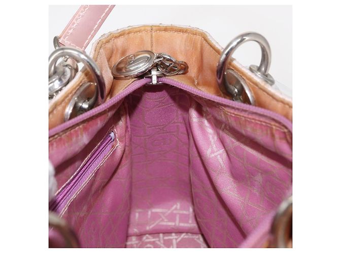 Borsa a mano Canage in nylon Christian Dior 2way Rosa Argento Auth bs31183 - vista 21