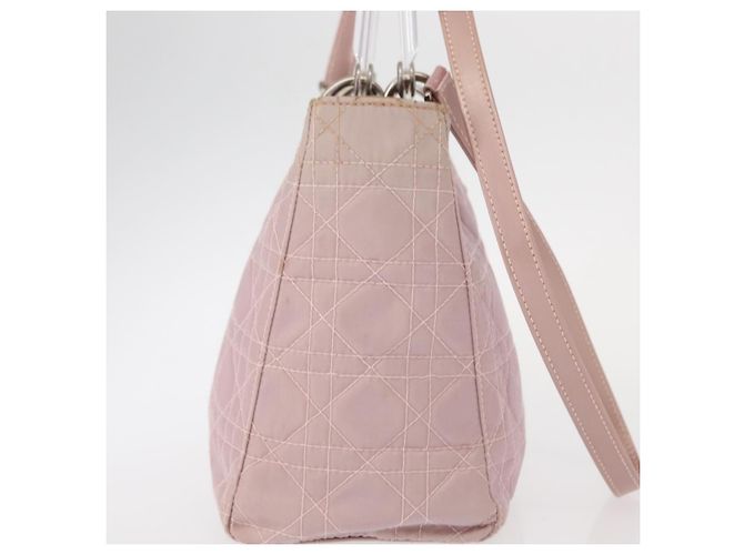 Borsa a mano Canage in nylon Christian Dior 2way Rosa Argento Auth bs31183 - vista 4
