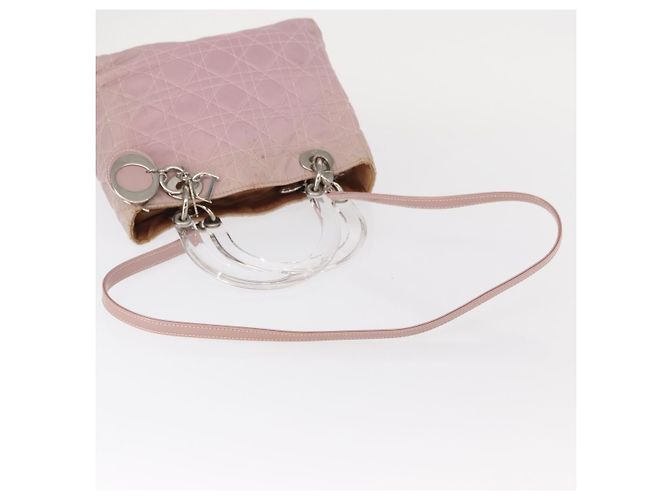 Borsa a mano Canage in nylon Christian Dior 2way Rosa Argento Auth bs31183 - vista 8