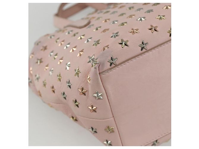 Borsa a mano in pelle Jimmy Choo Studs 2 in 1 Rosa Auth BA8217 - vista 10