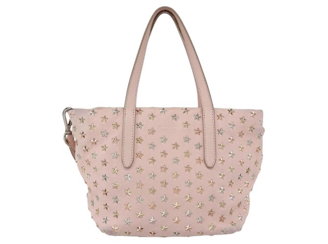 Borsa a mano in pelle Jimmy Choo Studs 2 in 1 Rosa Auth BA8217 - vista 13