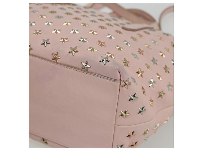 Borsa a mano in pelle Jimmy Choo Studs 2 in 1 Rosa Auth BA8217 - vista 15