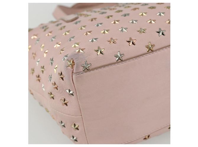 Borsa a mano in pelle Jimmy Choo Studs 2 in 1 Rosa Auth BA8217 - vista 16