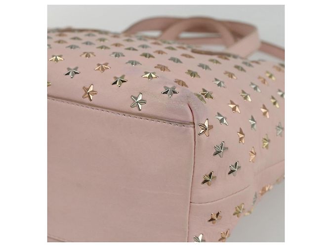 Borsa a mano in pelle Jimmy Choo Studs 2 in 1 Rosa Auth BA8217 - vista 17