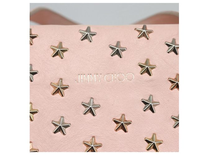 Borsa a mano in pelle Jimmy Choo Studs 2 in 1 Rosa Auth BA8217 - vista 18