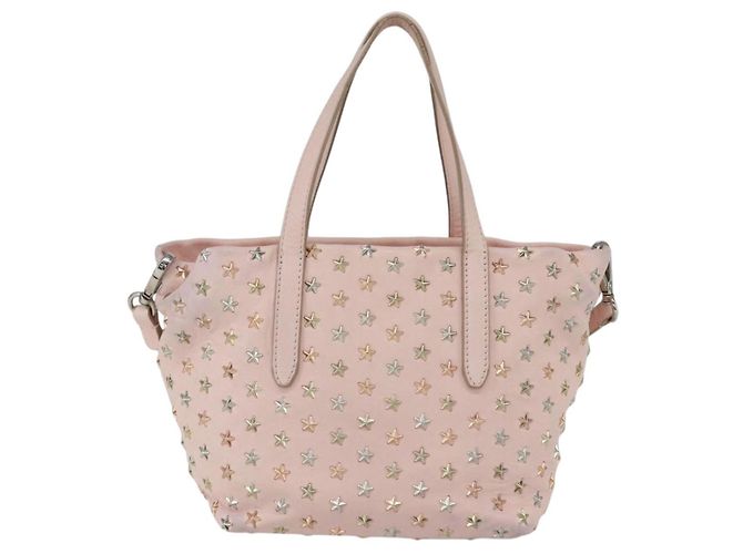 Borsa a mano in pelle Jimmy Choo Studs 2 in 1 Rosa Auth BA8217 - vista 2