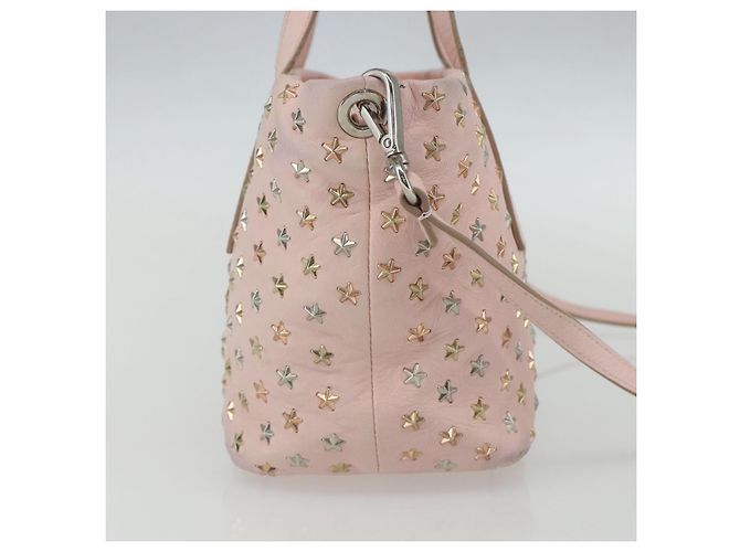 Borsa a mano in pelle Jimmy Choo Studs 2 in 1 Rosa Auth BA8217 - vista 3