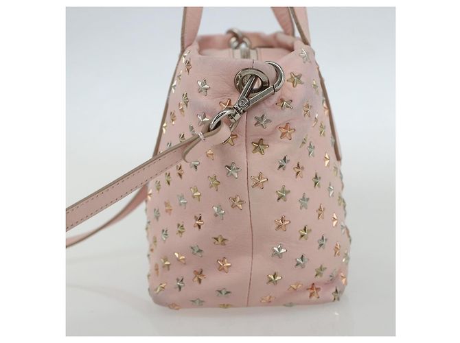 Borsa a mano in pelle Jimmy Choo Studs 2 in 1 Rosa Auth BA8217 - vista 4