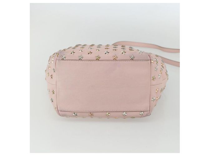 Borsa a mano in pelle Jimmy Choo Studs 2 in 1 Rosa Auth BA8217 - vista 5