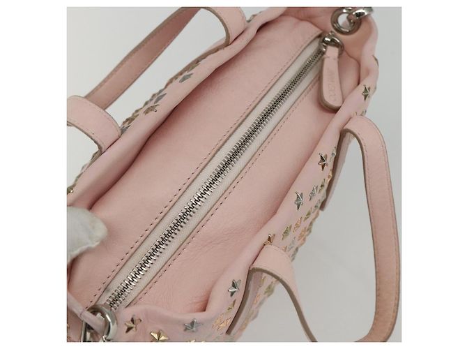 Borsa a mano in pelle Jimmy Choo Studs 2 in 1 Rosa Auth BA8217 - vista 6