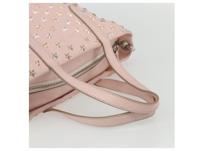Borsa a mano in pelle Jimmy Choo Studs 2 in 1 Rosa Auth BA8217 - vista 7