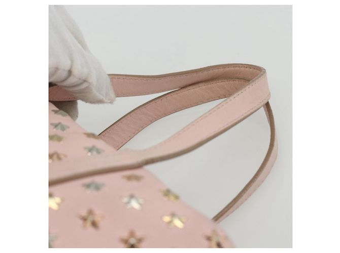 Borsa a mano in pelle Jimmy Choo Studs 2 in 1 Rosa Auth BA8217 - vista 8