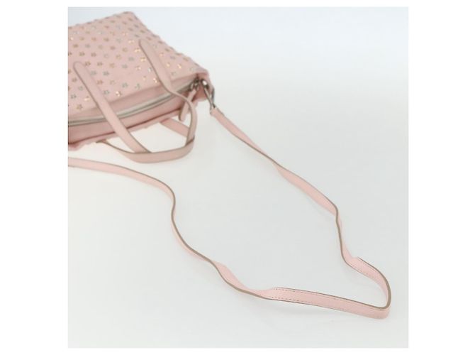 Borsa a mano in pelle Jimmy Choo Studs 2 in 1 Rosa Auth BA8217 - vista 9