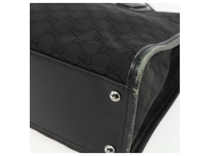 Bolsa de Ombro GG Canvas Gucci Preta Prata 110292 Auth 151660 Preto - vista 15