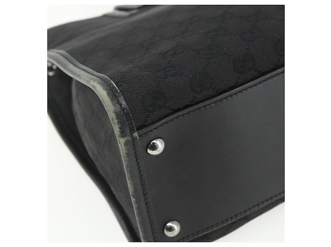 Bolsa de Ombro GG Canvas Gucci Preta Prata 110292 Auth 151660 Preto - vista 16