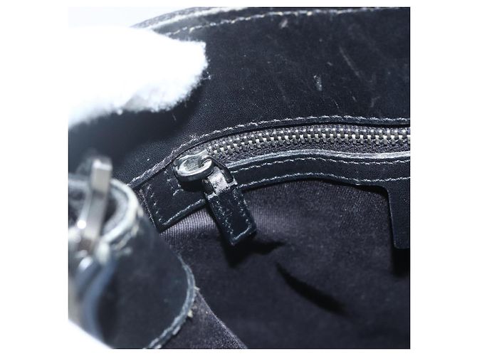 Bolsa de Ombro GG Canvas Gucci Preta Prata 110292 Auth 151660 Preto - vista 18