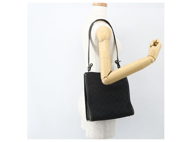 Bolsa de Ombro GG Canvas Gucci Preta Prata 110292 Auth 151660 Preto - vista 21