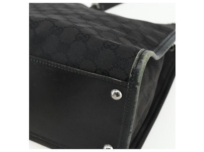 Bolsa de Ombro GG Canvas Gucci Preta Prata 110292 Auth 151660 Preto - vista 9