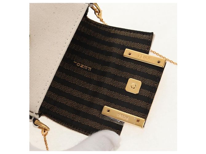 Fendi Pochette Nano Baguette in Tela Zucca Multicolore Auth 153326M - vista 21