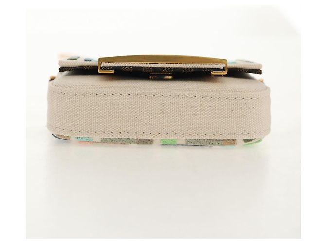 Fendi Pochette Nano Baguette in Tela Zucca Multicolore Auth 153326M - vista 5
