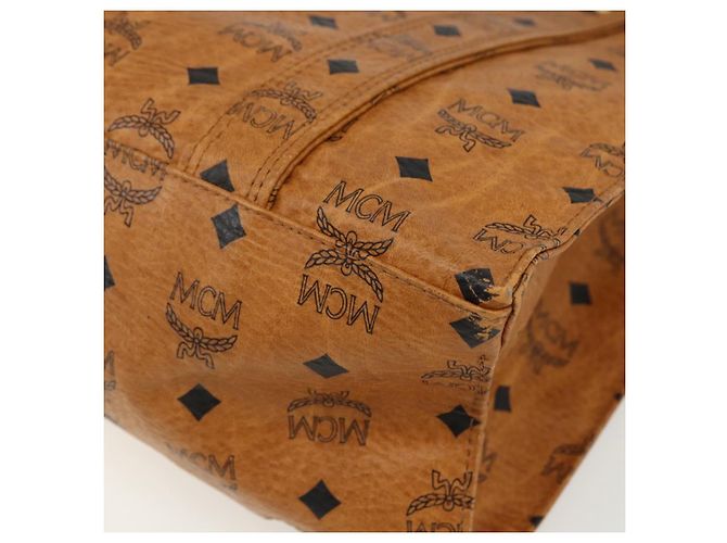 Borsa tote MCM Logogram Vicetos in pelle PVC marrone oro Auth BA8200 D'oro - vista 15