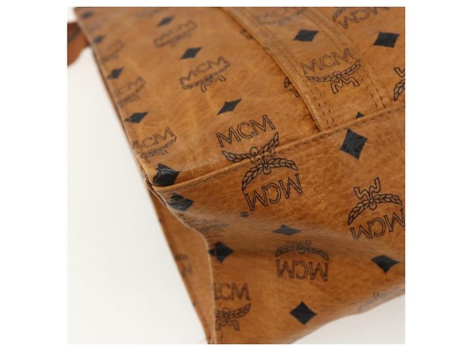 Borsa tote MCM Logogram Vicetos in pelle PVC marrone oro Auth BA8200 D'oro - vista 16