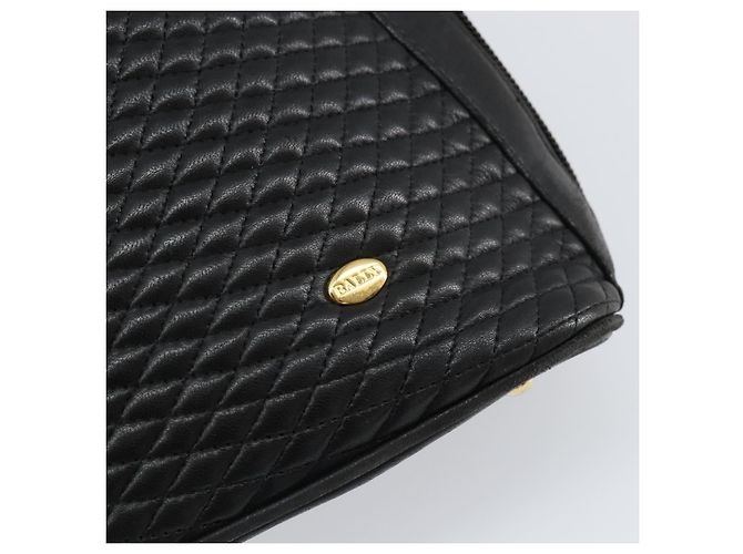 BALLY Borsa a Spalla in Pelle Trapuntata con Catena Nera Oro Auth bs31440 Nero D'oro - vista 18