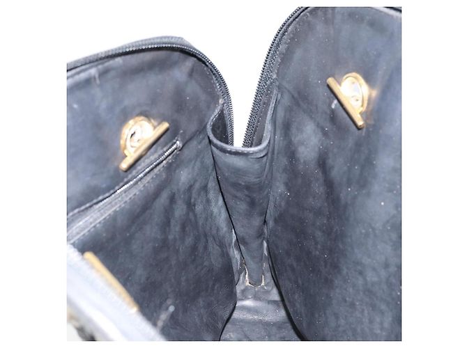 BALLY Borsa a Spalla in Pelle Trapuntata con Catena Nera Oro Auth bs31440 Nero D'oro - vista 20