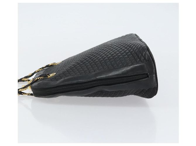 BALLY Borsa a Spalla in Pelle Trapuntata con Catena Nera Oro Auth bs31440 Nero D'oro - vista 4