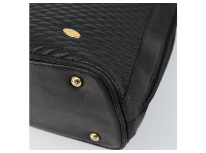 BALLY Borsa a Spalla in Pelle Trapuntata con Catena Nera Oro Auth bs31440 Nero D'oro - vista 8